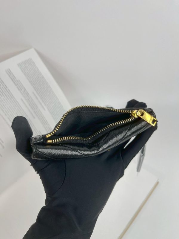 【9成新】YSL 粒面壓紋拉鍊卡片套 