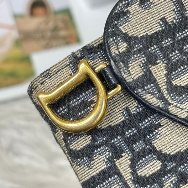 【12期0利率】DIOR SADDLE LOTUS 老花三折短夾【21年1月台灣購證】【9成新】 