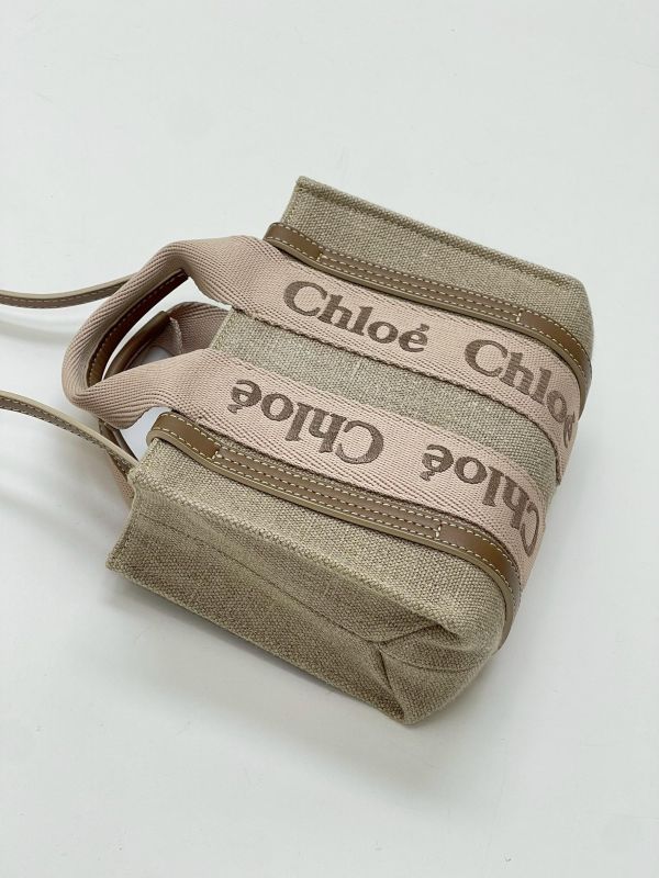 【95成新】CHLOE  MINI WOODY TOTE背帶刺繡款 