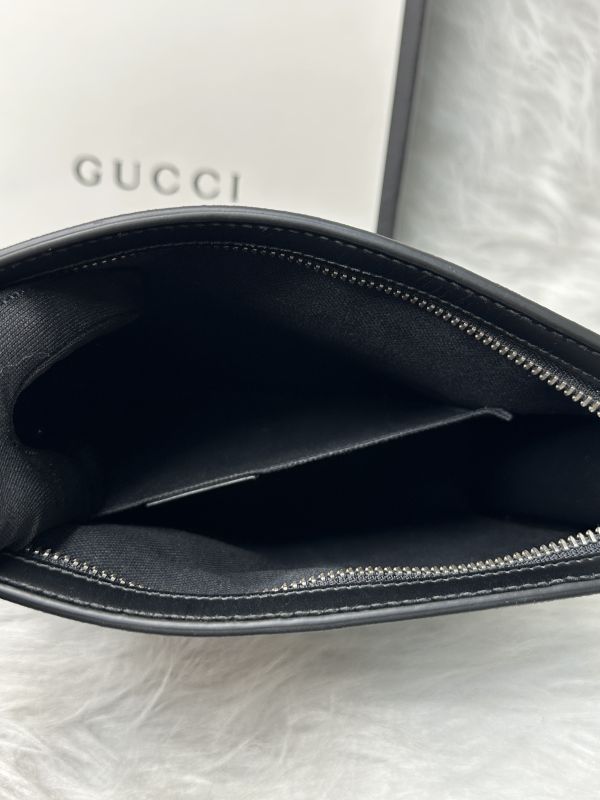 【9.9成】【12期0利率】GUCCI GG Supreme 紅藍WEB織帶手拿包 