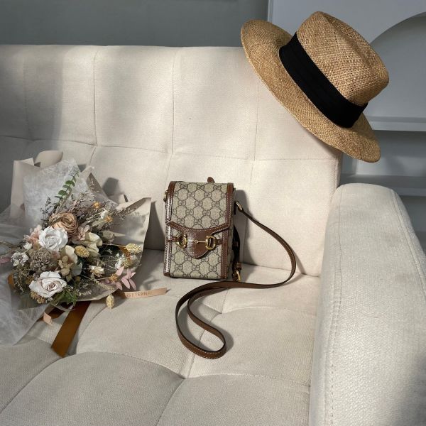 【12期0利率】Gucci 馬銜扣 1955 手機包【9成新】 