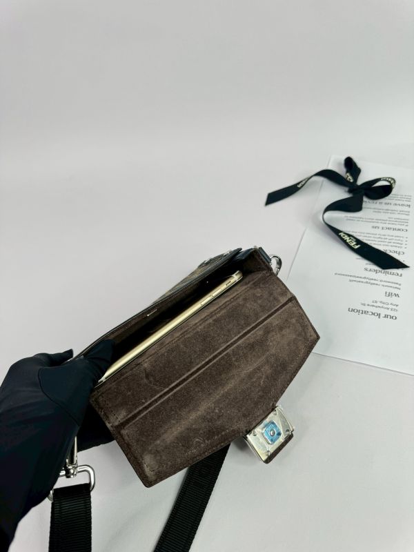 【9成新】FENDI Mini Soft Trunk 老花斜背包 