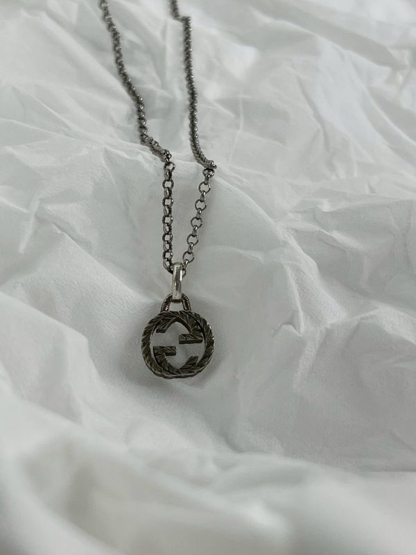 【分期0利率】GUCCI Interlocking  925純銀項鍊 【95成新】