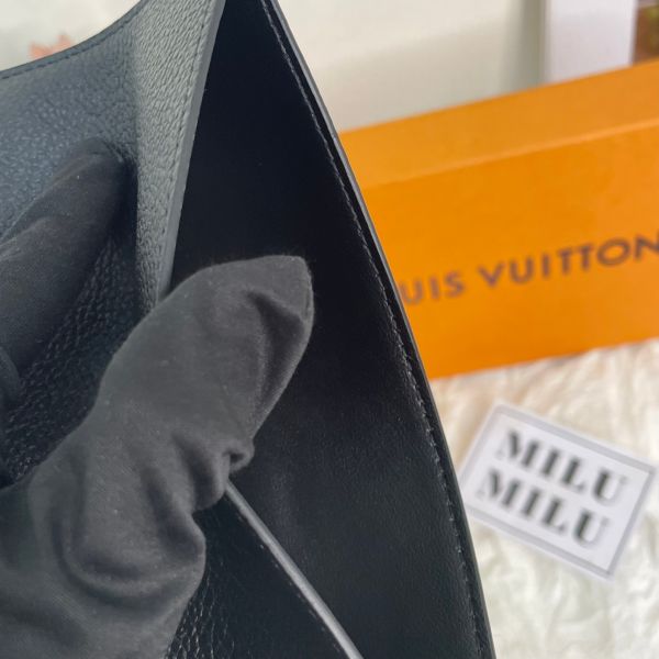 【9.9成新】【12期0利率】LV 對皮革比色子母三合一黑/奶字-舊款，非絨布 