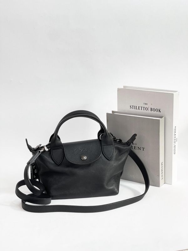 【9成新】LONGCHAMP Le Pliage Xtra 雙提把手拿包 XS 