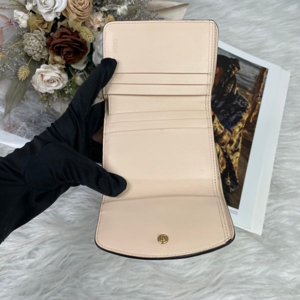 【12期0利率】CHLOE C 拼色光滑小牛皮釦式短夾【95成新】 