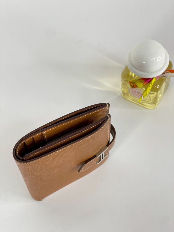 【分期0利率】HERMES BEARN 短夾金棕銀【9成新】 