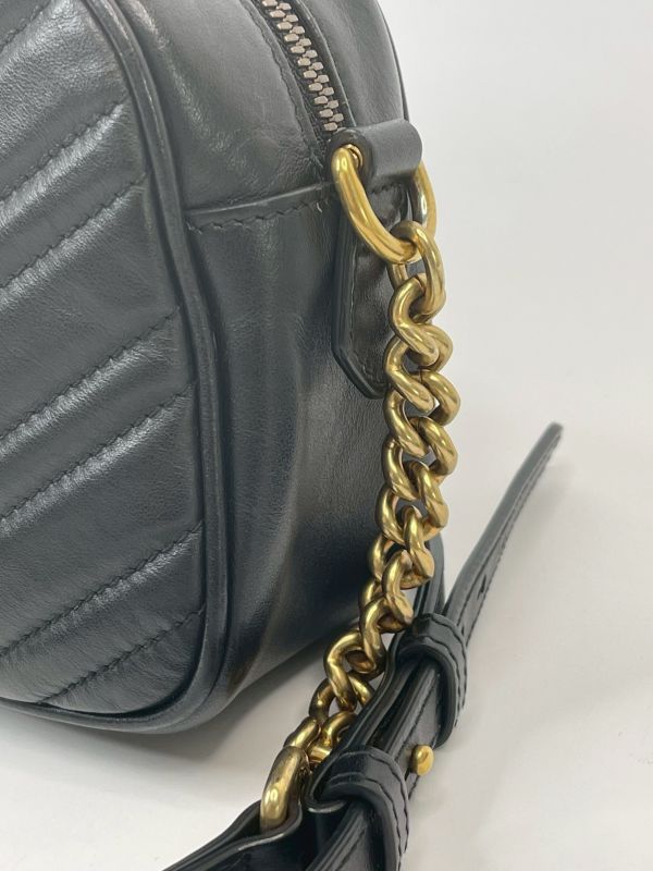 【分期0利率】GUCCI Marmont 相機包黑金【9成新】 