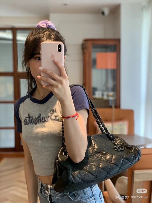 【分期0利率】CHANEL  閃亮皮革保齡球兩用包【9成新】 