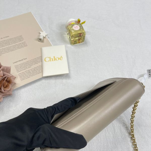 【12期0利率】CHLOE clutch c bag奶茶色【95成新】 