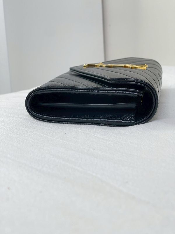 【95成新】YSL MONOGRAM 魚子醬信封長夾 