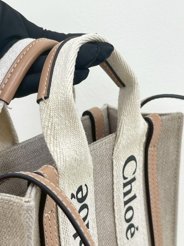 【9成新】CHLOE WOODY TOTE 迷你 米色 