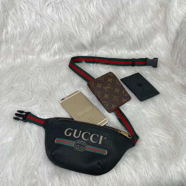 【98 成新】GUCCI小號印刷腰包 