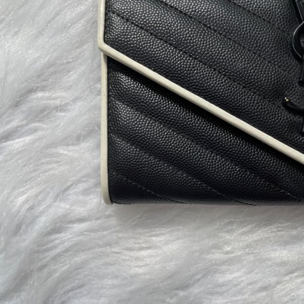 【12期0利率】YSL  MONOGRAM 魚子醬信封長夾【9成新】 