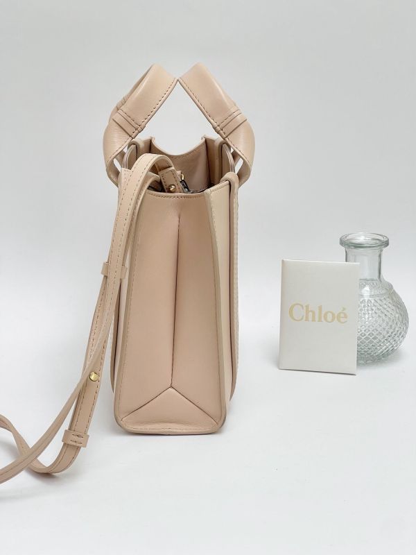 【9成新】CHLOE 全皮革WOODY 小號 托特包 