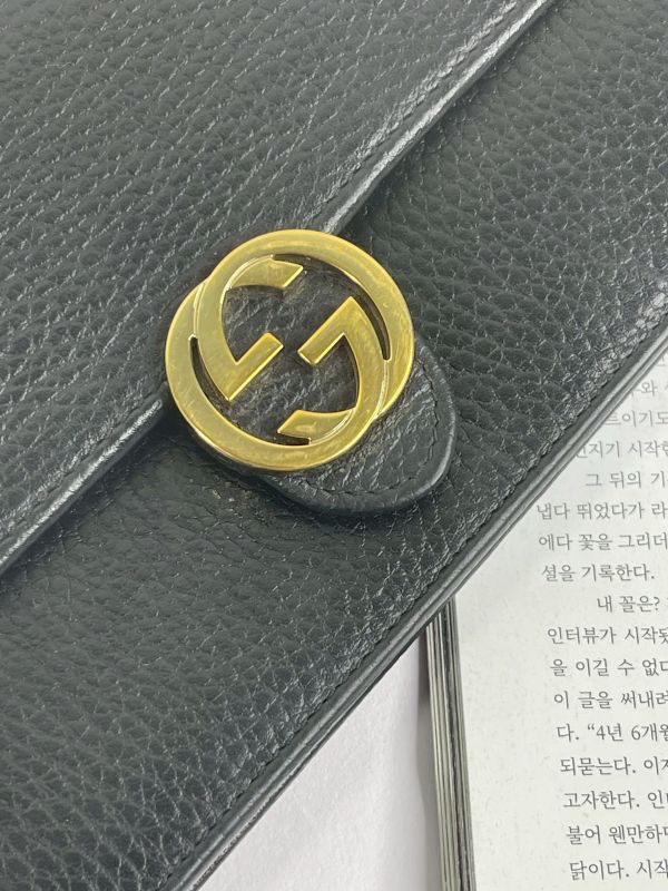 【分期0利率】GUCCI 荔枝皮雙G WOC【85成新】