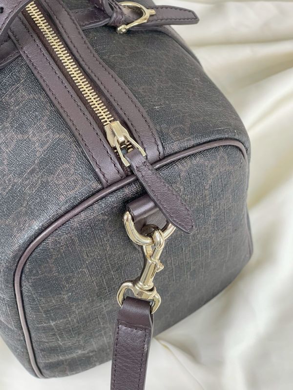 【分期0利率】GUCCI 老款滿版雙G帆布波士頓包【9成新】 
