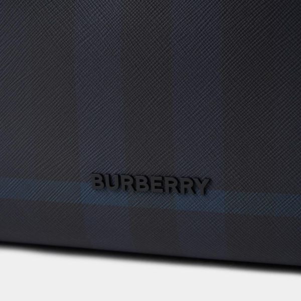 【12期0利率】【全新品】【現金價】BURBERRY 大號格紋拚皮革托特包 可肩背手提兩用 