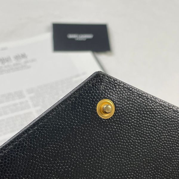 【12期0利率】YSL WOC 魚子醬鍊包黑金 19.5CM【95成新】 
