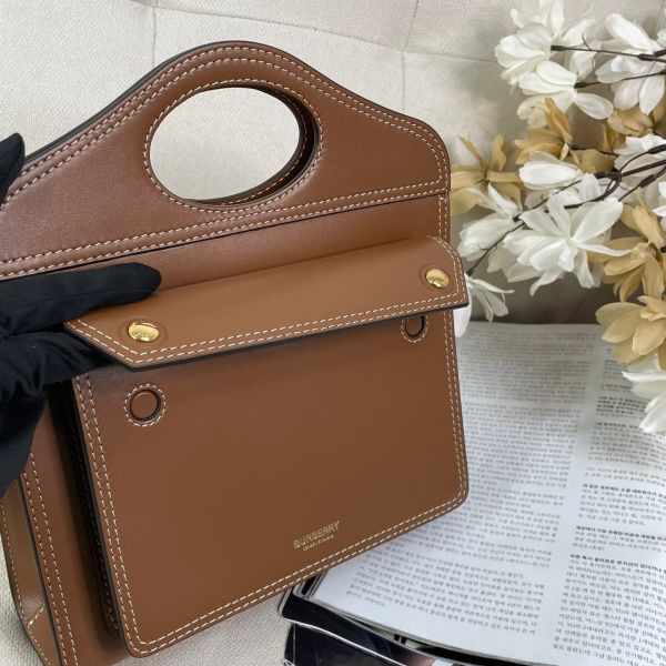 【12期0利率】BURBERRY MINI pocket bag 手提 斜背包 焦糖色【95成新】 