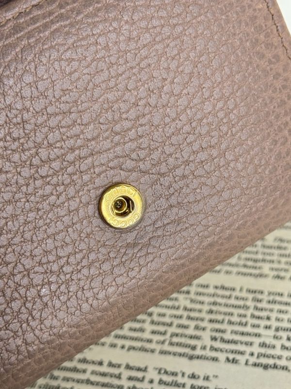 【分期0利率】GUCCI GG MARMONT荔枝皮雙層零錢袋三折短夾【9成新】 