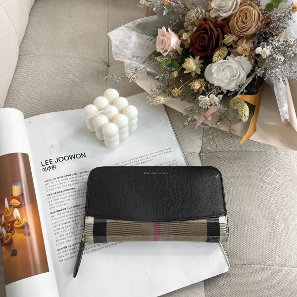 【7成新】【12期0利率】Burberry House 經典格紋拉鍊長夾 