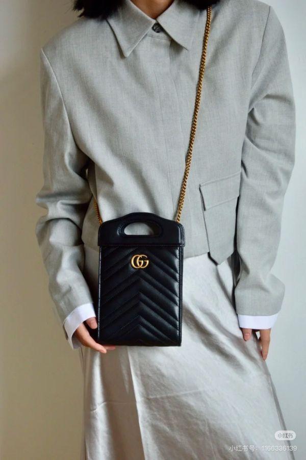 【9成新】GUCCI MARMONT 鏈條手機包 
