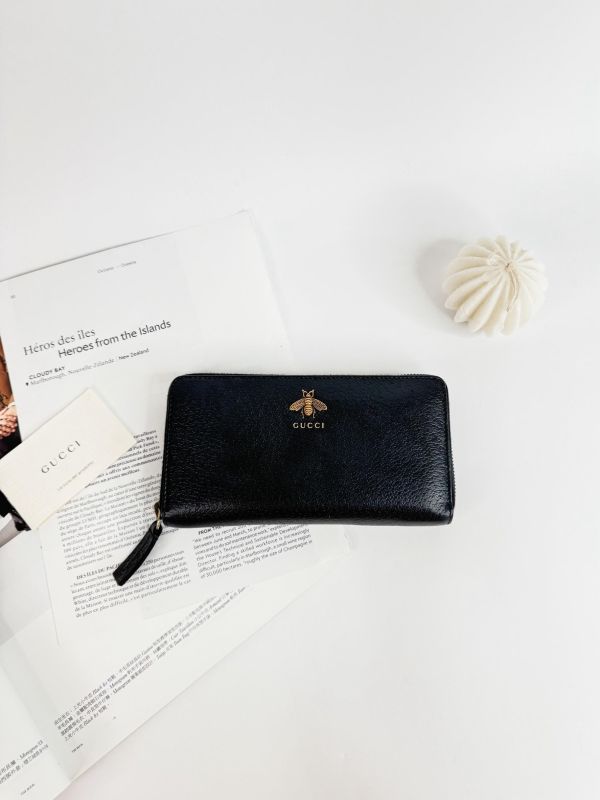【9成新】GUCCI 蜜蜂拉鍊長夾 