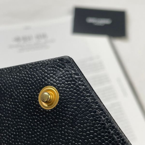 【12期0利率】YSL WOC 魚子醬鍊包黑金 19.5CM【95成新】 