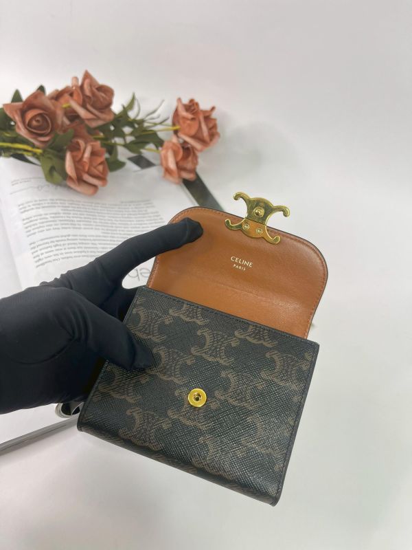 【9成新】CELINE凱旋門三摺短夾 