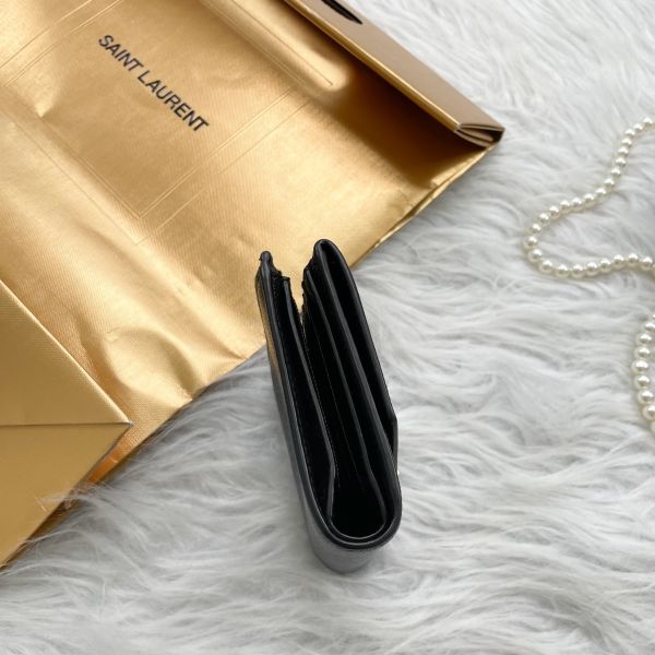 【12期0利率】YSL 牛皮雙層扣式短夾【9成新】 
