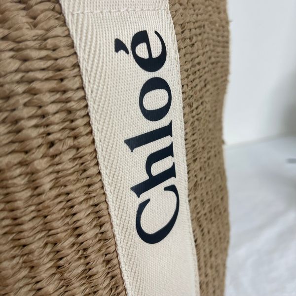 【12期0利率】CHLOE 拉菲草編織菜籃子大號 【全新品】 