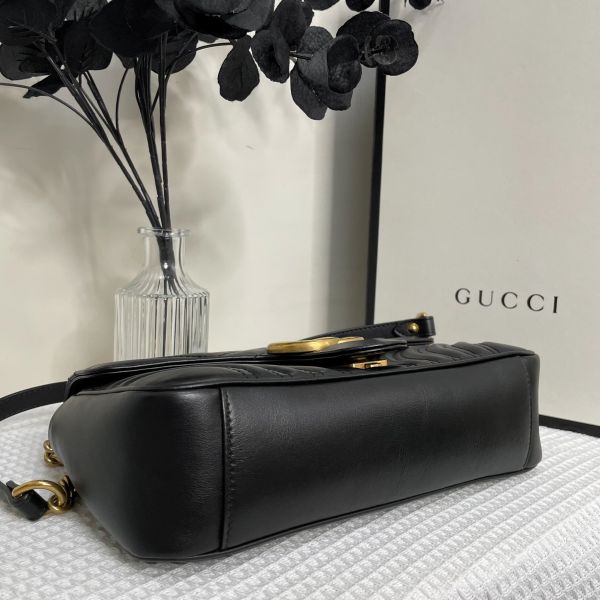 【99成新】【12期0利率】GUCCI GG Marmont 絎縫皮革小號單肩包 26公分 
