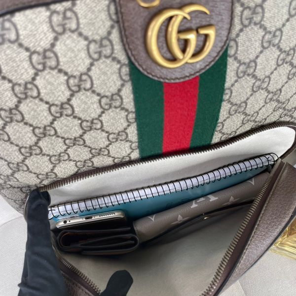 【12期0利率】GUCCI OPHIDIA GG紅綠織帶背包【95成新】 