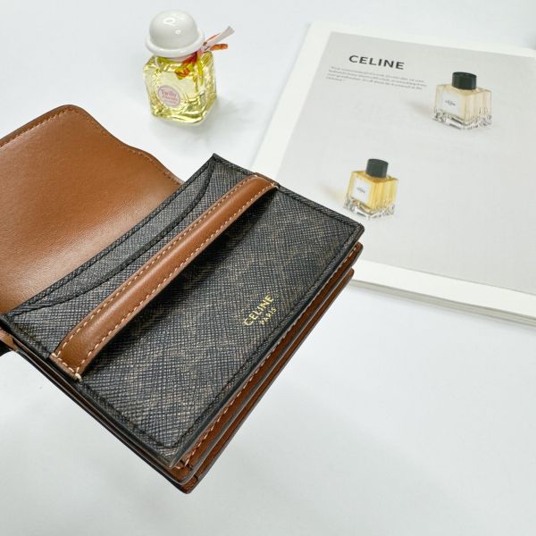 【12期0利率】CELINE 凱旋門翻蓋雙層卡包【9成新】 