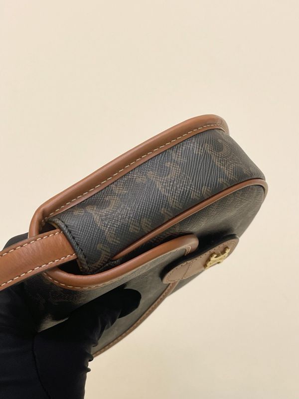 【95成新】CELINE  凱旋門老花迷你馬鞍包 