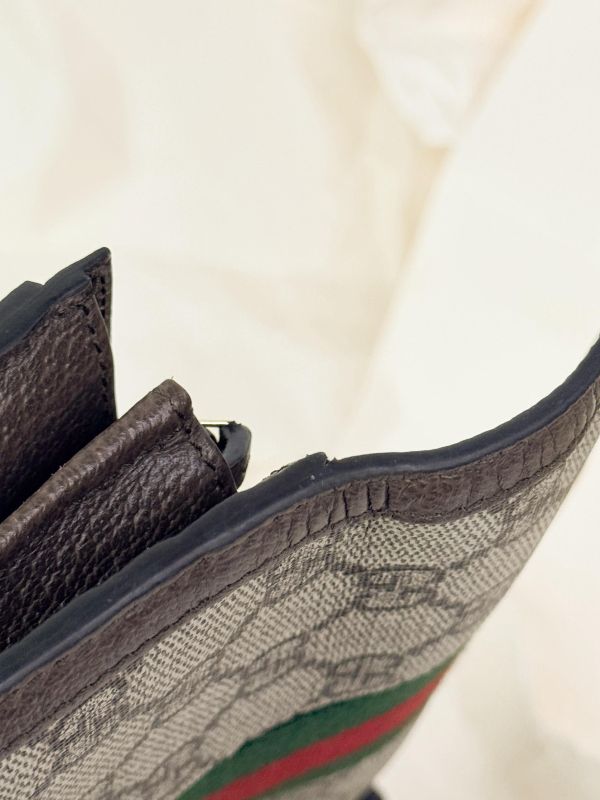 【95成新】GUCCI OPHIDIA 織帶扣式信封長夾 