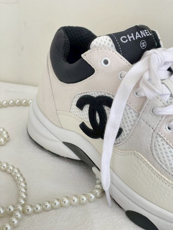 【分期0利率】CHANEL 麂皮拼接網布運動鞋【95成新】 