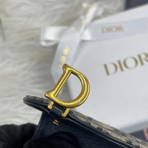 【12期0利率】DIOR SADDLE LOTUS 老花三折短夾【85成新】 