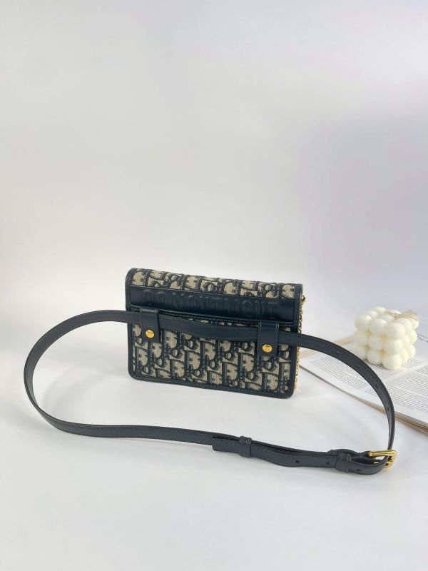【95成新】DIOR 老花二合一腰包 