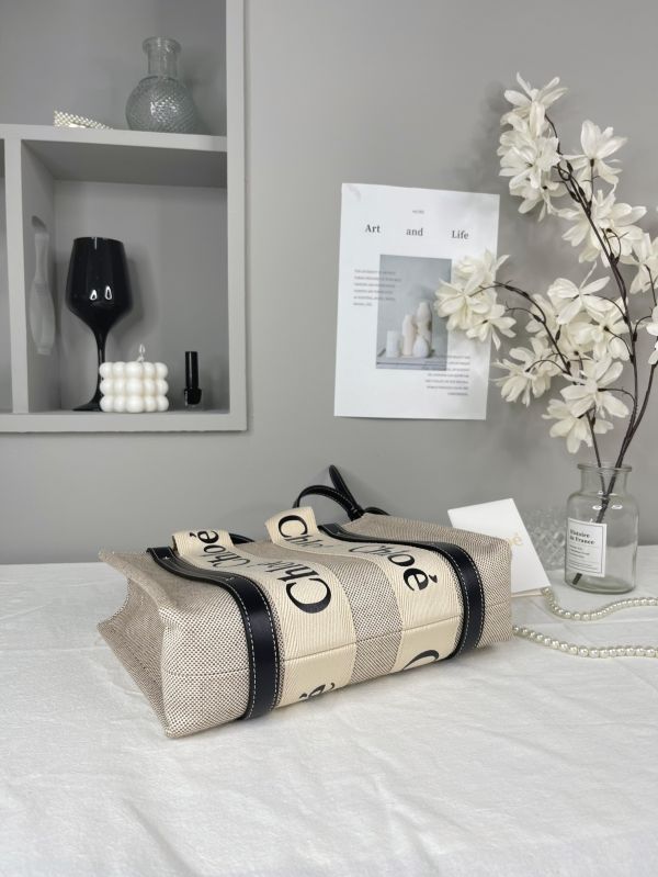 【分期0利率】Chloé 背帶款小號 Woody Tote Bag 深藍色【99成新】 