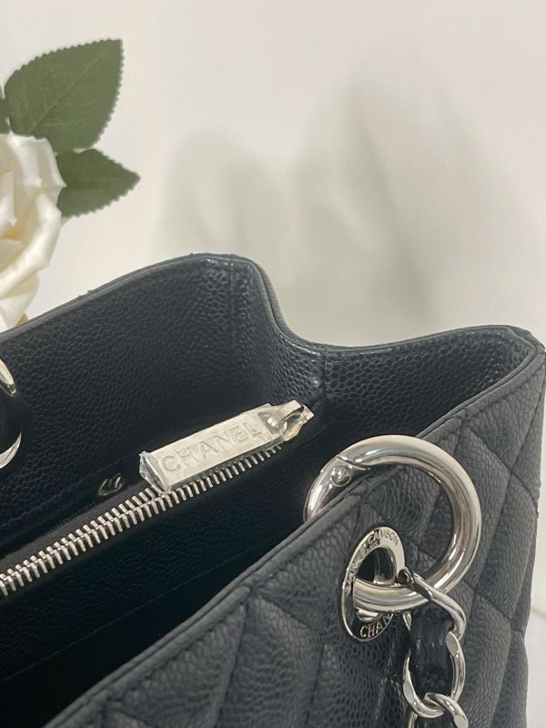 【分期0利率】CHANEL GST 雙C LOGO 荔枝牛皮托特包【95成新】 