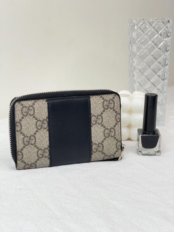 【95成新】GUCCI GG SUPREME 拉鍊零錢卡包 