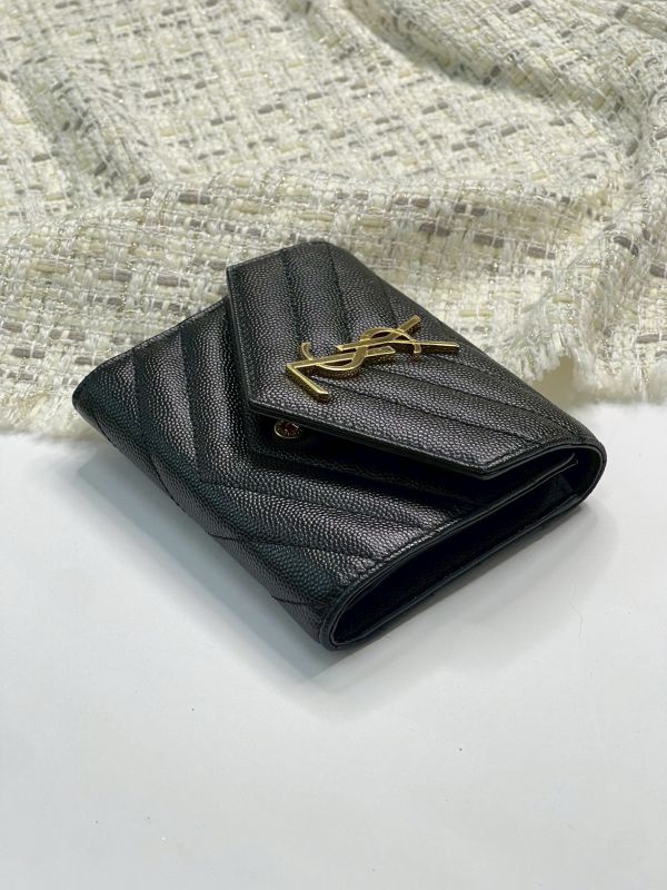 【分期0利率】YSL 魚子醬三折短夾 【9成新】 