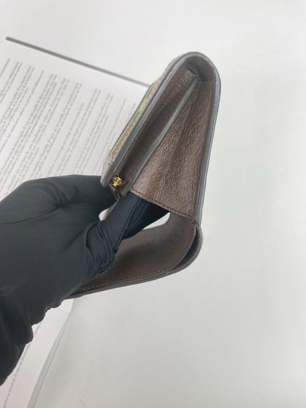 【99成新】GUCCI GG紅綠織帶老花中夾 