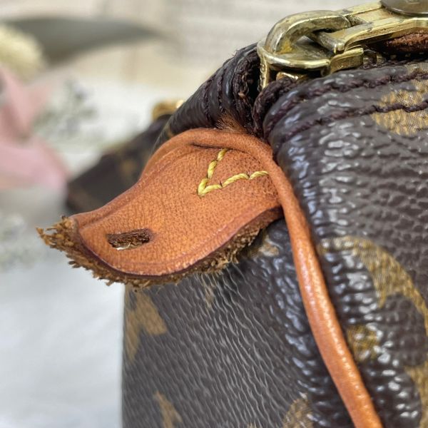 【12期0利率】LV  MINI SPEEDY  老花迷你波士頓手提斜背包【85成新】 
