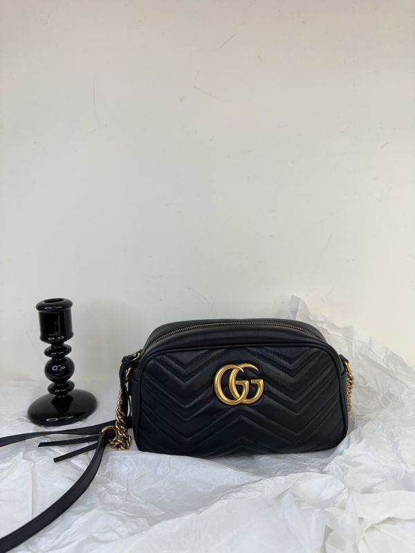 【12期0利率】GUCCI Marmont 相機包黑金【9成新】 