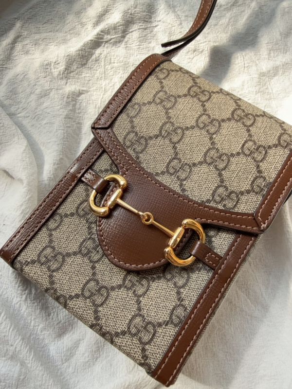 【分期0利率】Gucci 馬銜扣 1955 手機包【95成新】 