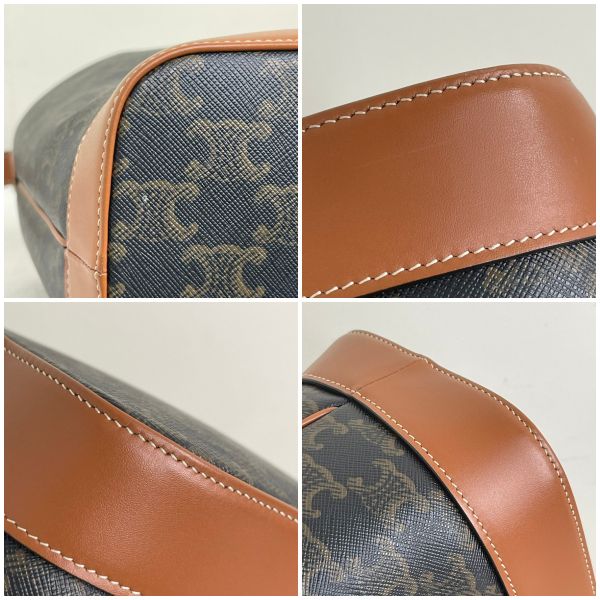 【12期0利率】CELINE TRIOMPHE老花小號水桶包【95成新】 