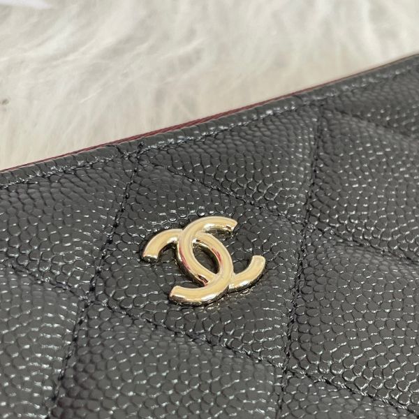 【12期0利率】【全新閒置品】Chanel 一字零錢包 淡金扣 
